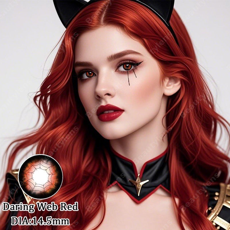 Daring Web Green & Daring Web RedPrescription Colored Contacts for Cosplay | Yearly Use | HEMA Material