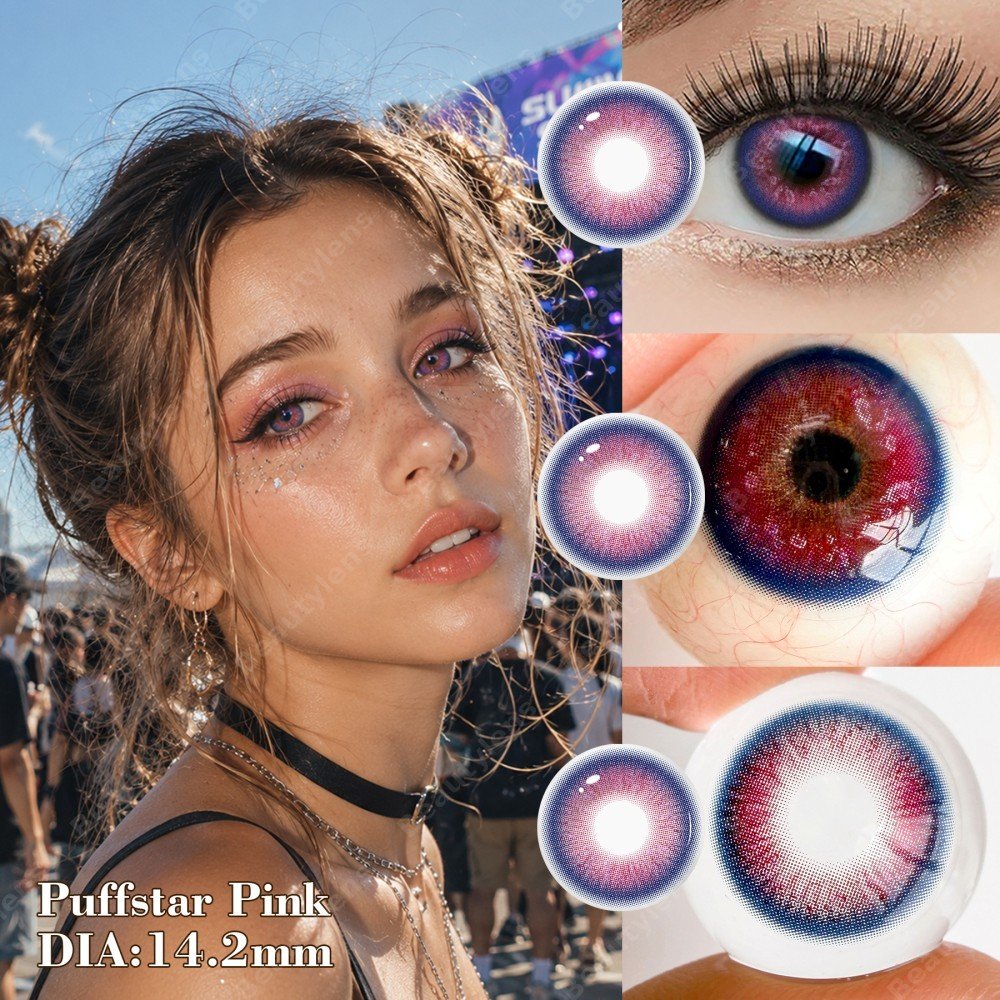 Puffstar – Prescription Colored Contacts Yearly Disposal | HEMA Material | 14.2mm | Base Curve 8.5 | 40% Water Content
