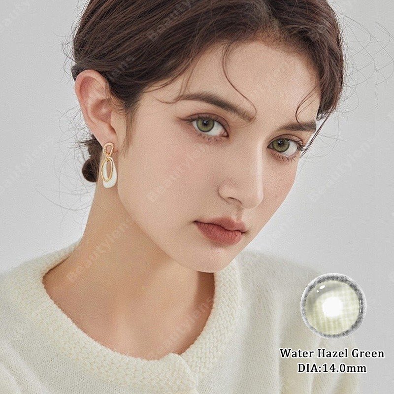 Water Hazel – Prescription Colored Contacts Lenses Green | 14.0mm | 3-Tone | 0.00 ~ -3.75