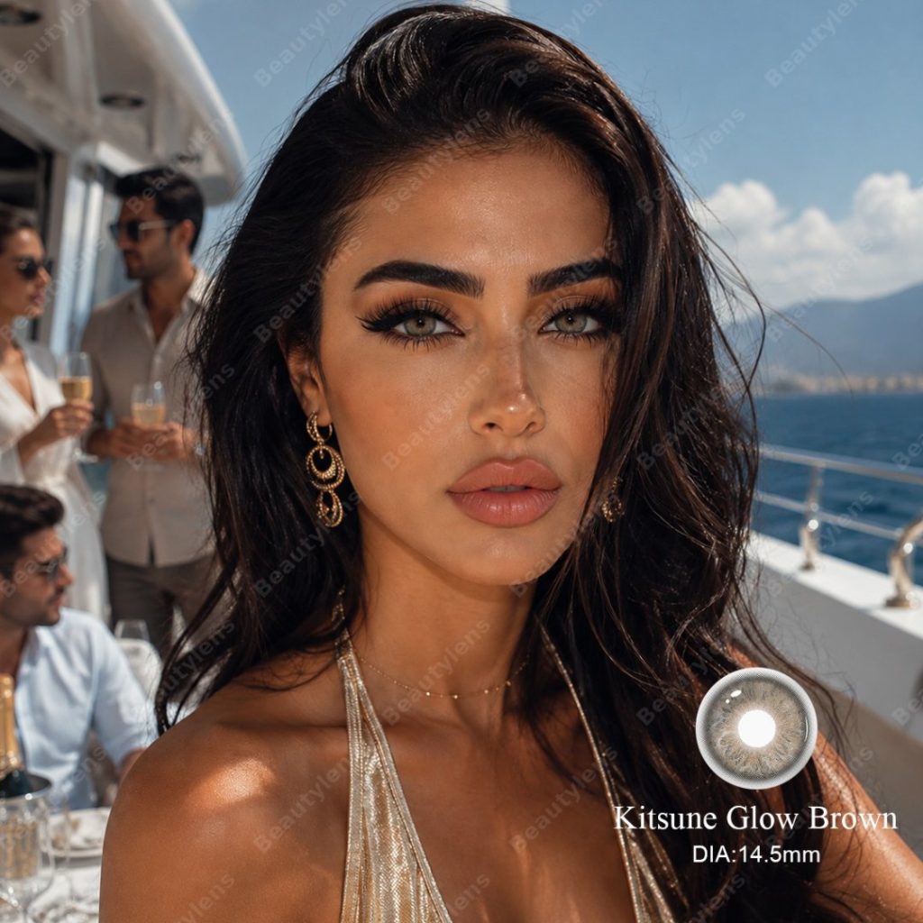 Kitsune Glow – Colored ContactsYearly Disposal | HEMA Material | 14.5mm | Base Curve 8.5 | 40% Water Content | Plano (0.00) | 4-Tone Design