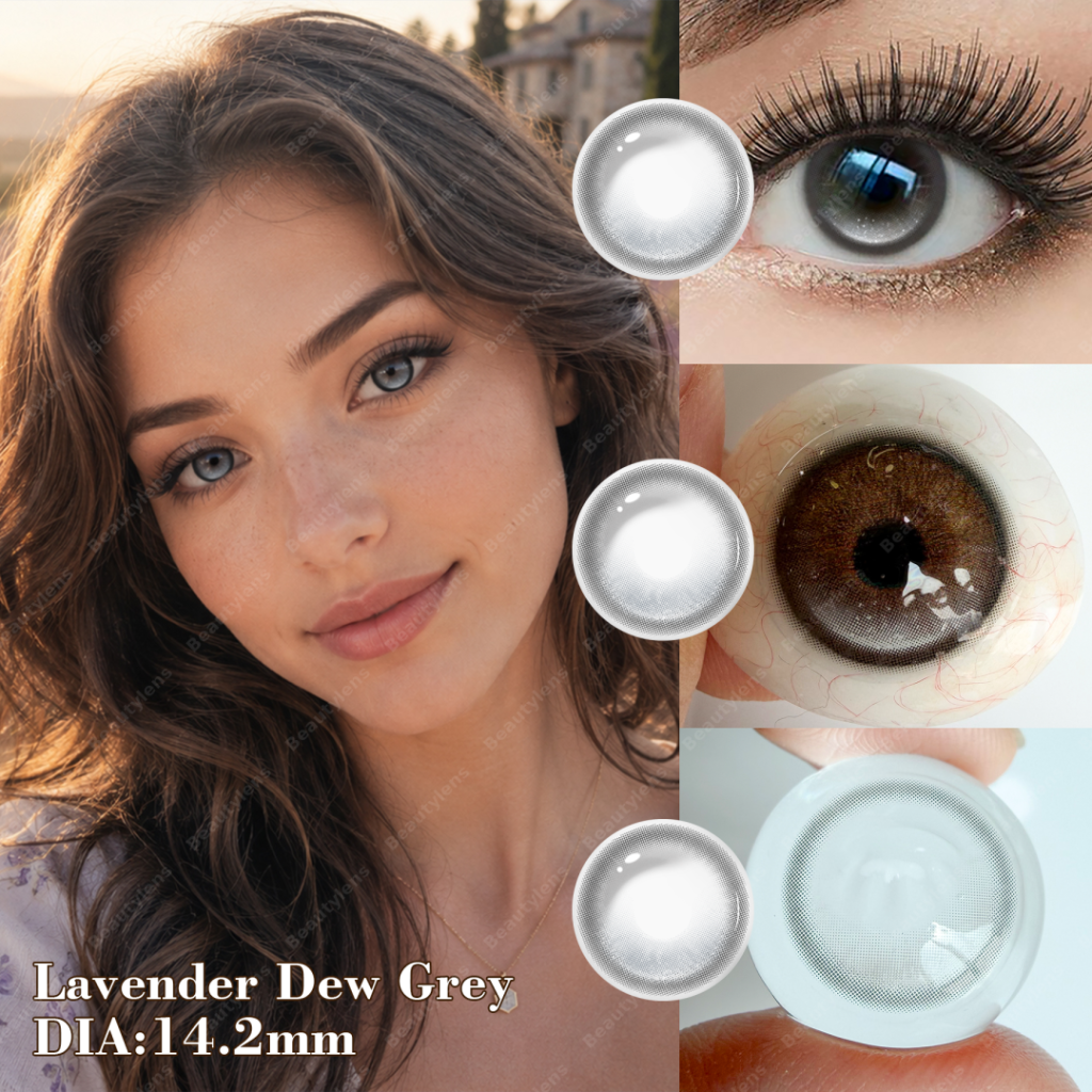 Lavender Dew Grey – Highlight Daily Lenses Without Power14.2mm | 3-Tone | Daily Disposal | Plano (0.00)