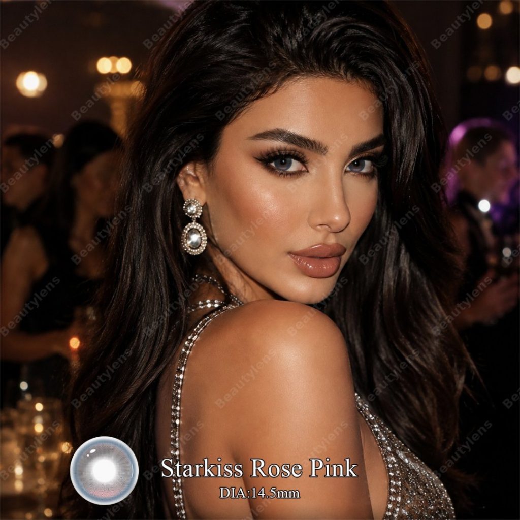 Starkiss Sky Blue & Starkiss Rose Pink – Highlight Daily Contact Lenses Without Power14.5mm | 3-Tone | Daily Disposal | Plano (0.00)