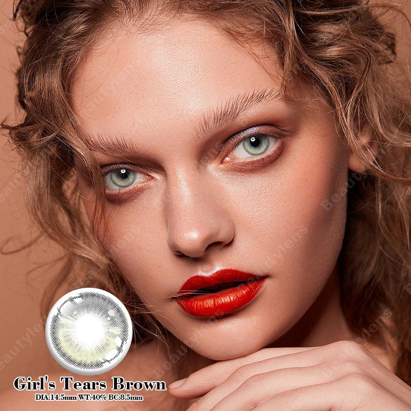 Girl’s Tears – Colored Contacts Lenses Brown & Blue | 14.5mm | 4-Tone | Yearly Disposal